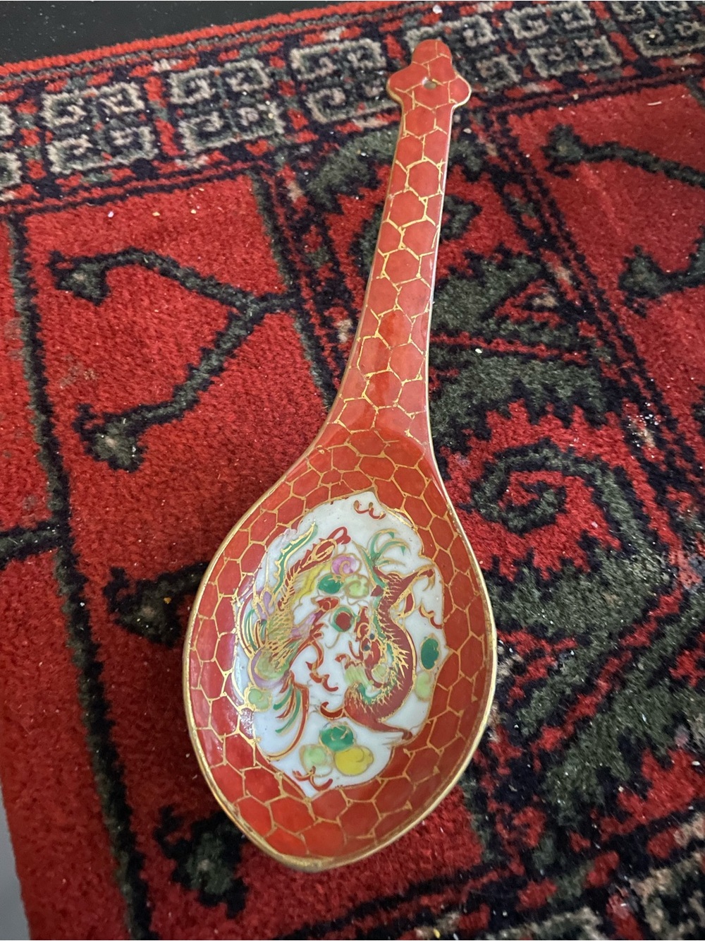 Vintage Porcelain Dragan Large Spoon